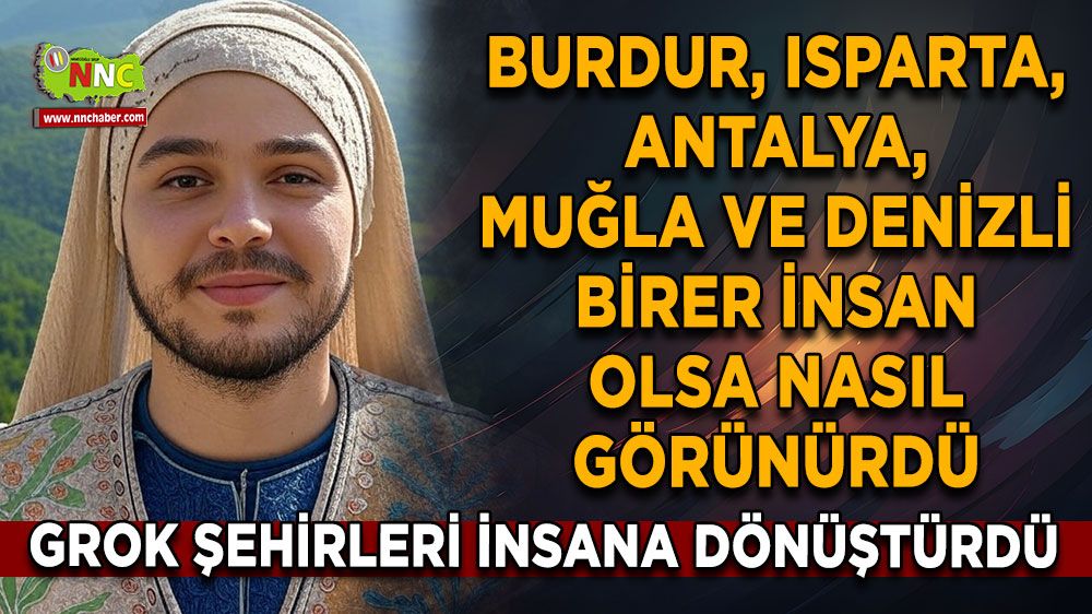 Grok şehirleri insana dönüştürdü Burdur, Isparta, Antalya, Muğla ve Denizli birer insan olsa nasıl görünürdü