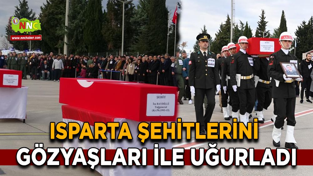 Isparta'da eğitim uçuşunda şehit olan 6 kahraman asker gözyaşlarıyla uğurlandı