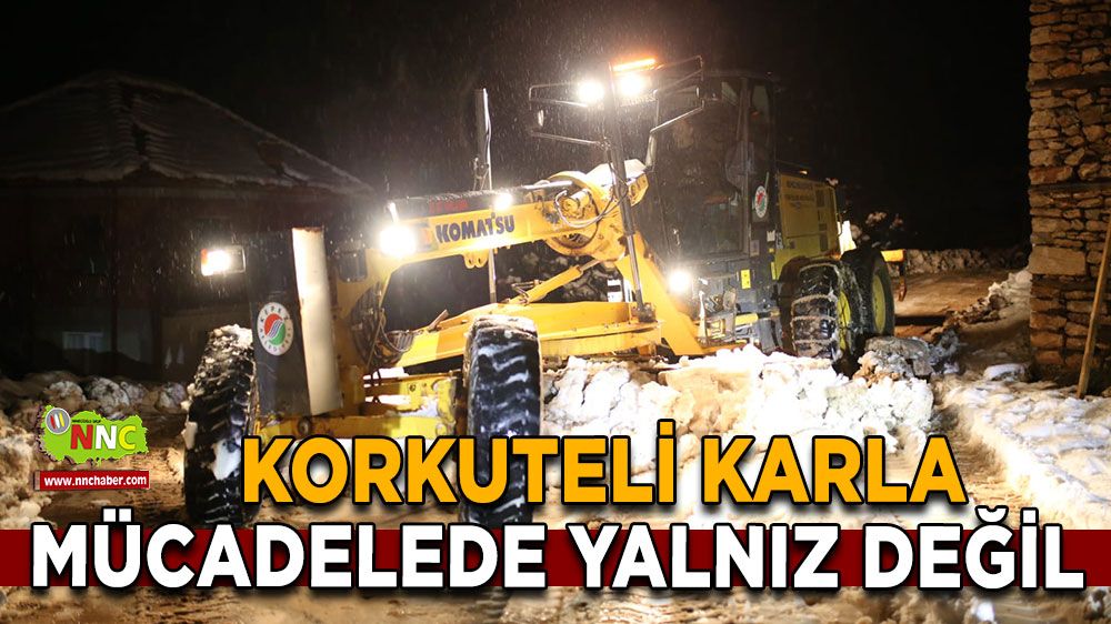 Korkuteli karla mücadelede yalnız değil