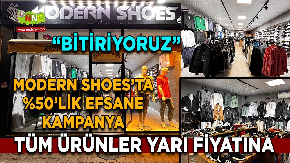 Modern Shoes’ta %50’lik efsane kampanya Tüm ürünler yarı fiyatına 'Bitiriyoruz'