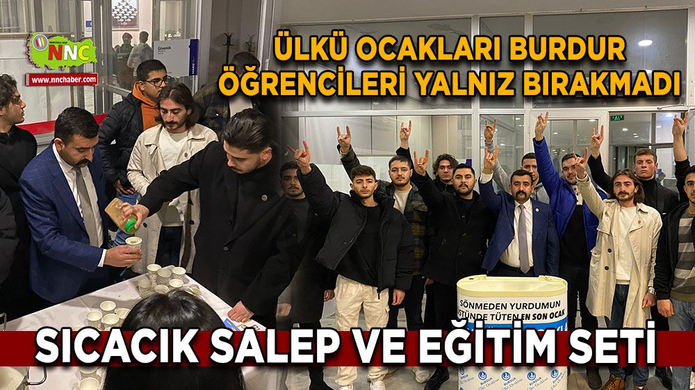 Ülkü Ocaklarından öğrencilere sıcacık salep ve eğitim seti