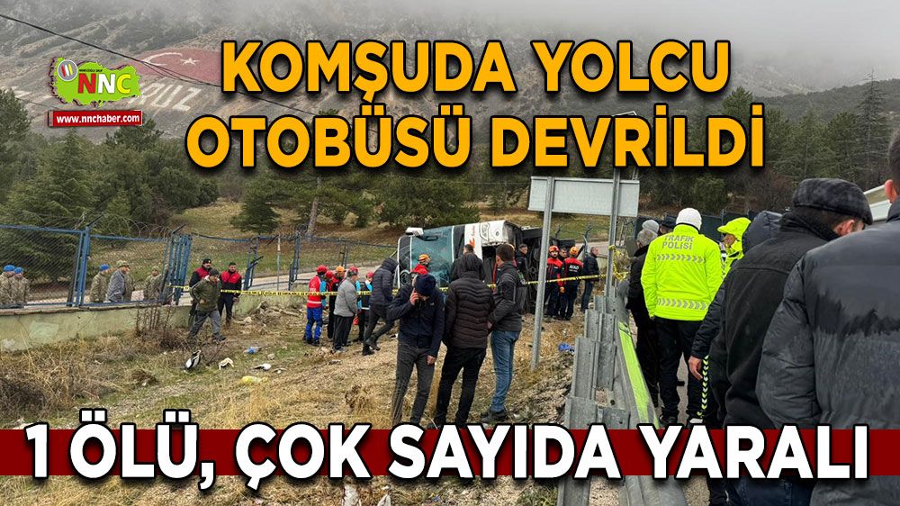 Yağmur sonrası yol kayganlaştı Yolcu otobüsü şarampole devrildi