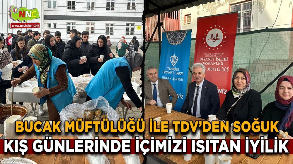 Bucak Müftülüğü ve TDV’den öğrencilere sıcak çorba ikramı