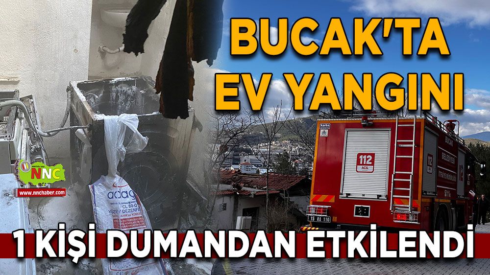 Bucak'ta ev yangını 1 kişi dumandan etkilendi