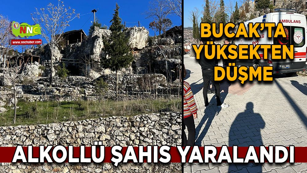 Bucak'ta son dakika haberi Yüksekten düşen alkollü şahıs yaralandı