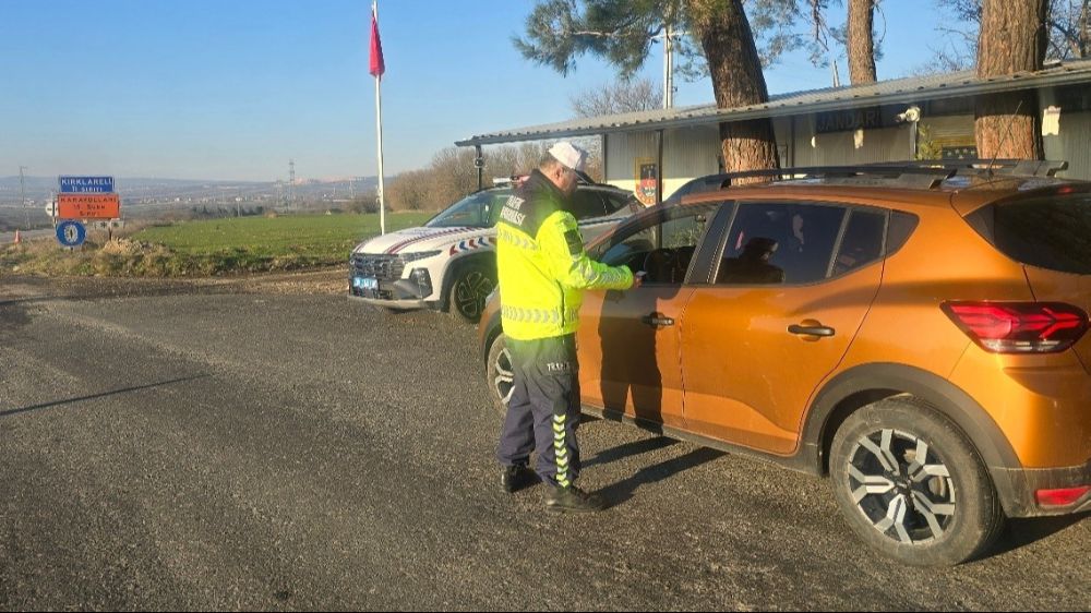 Kırklareli'nde trafik denetimi 333 sürücüye işlem