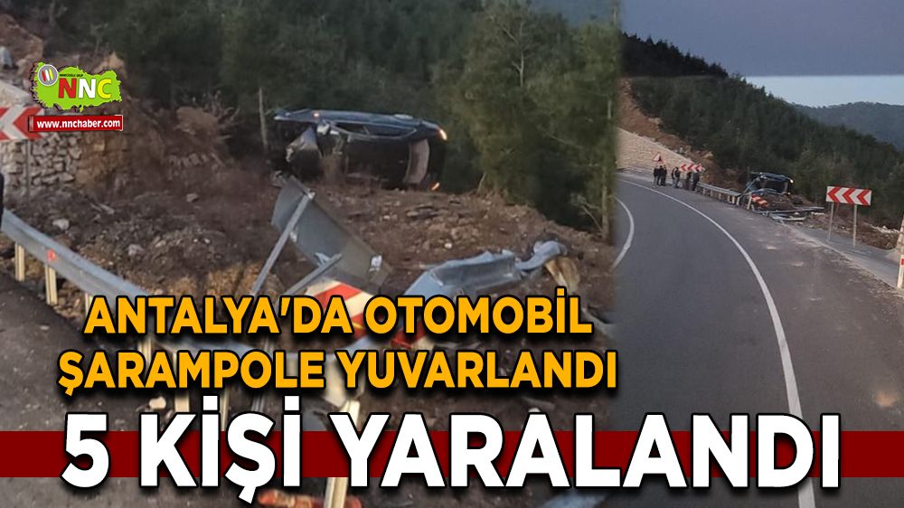 Konya-Antalya D-687 Karayolu'nda kaza otomobil şarampole yuvarlandı 