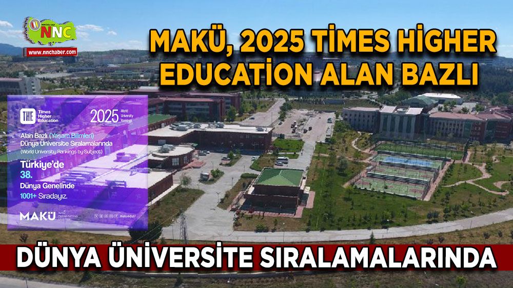 MAKÜ, 2025 Times Higher Education alan bazlı Dünya Üniversite sıralamalarında