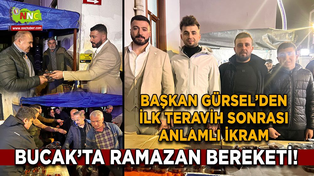 Bucak’ta Ramazan bereketi! Başkan Gürsel’den ilk teravih sonrası anlamlı ikram