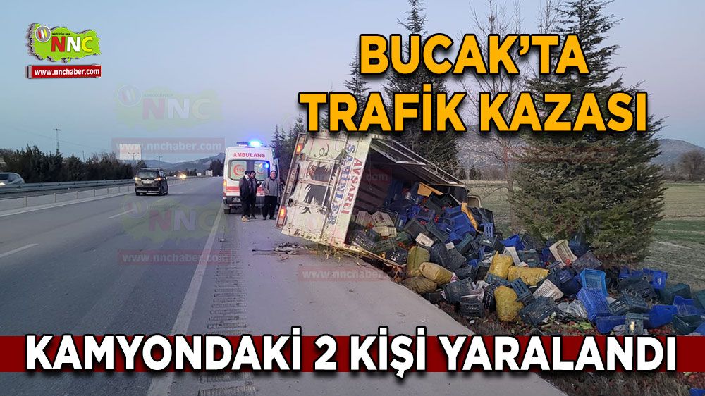 Burdur-Antalya karayolunda kamyon devrildi 2 kişi yaralandı