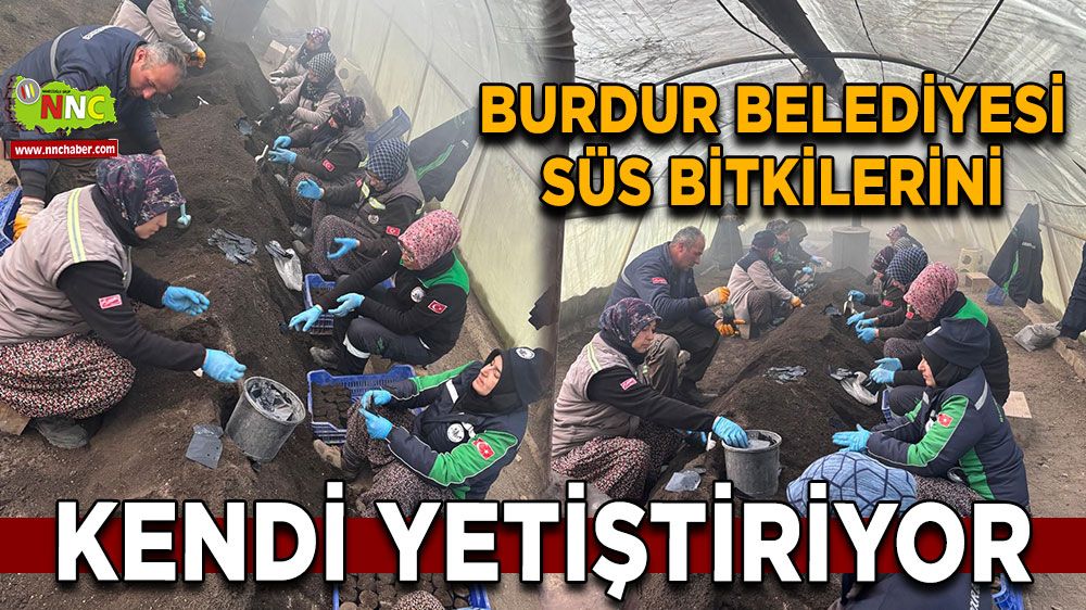 Burdur Belediyesi süs bitkilerini kendi yetiştiriyor