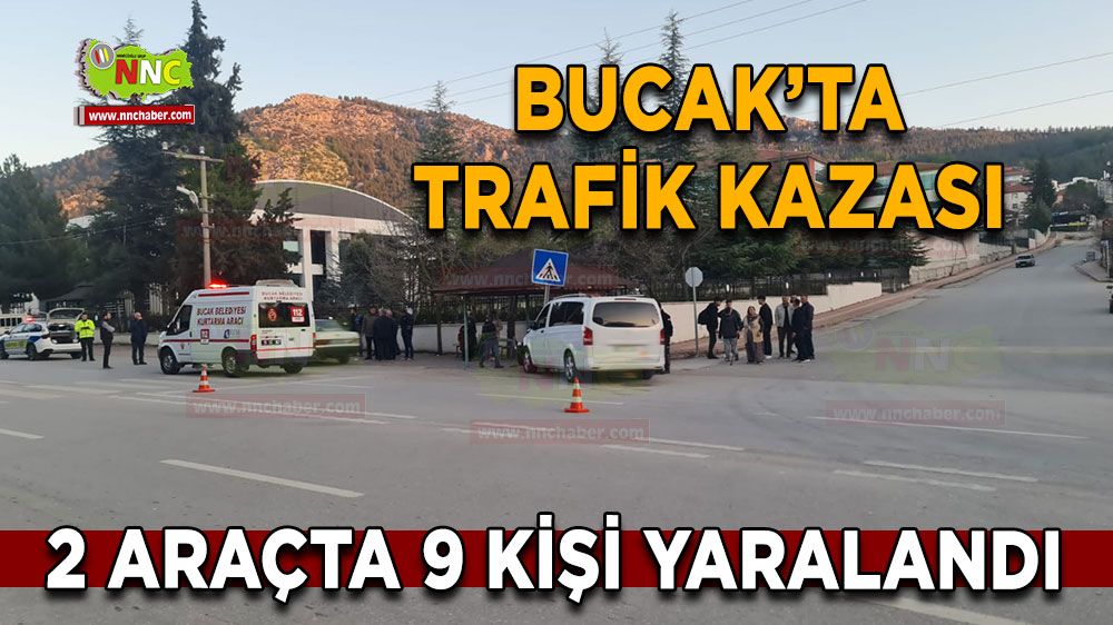 Burdur Bucak'ta kavşakta trafik kazası 9 kişi yaralandı