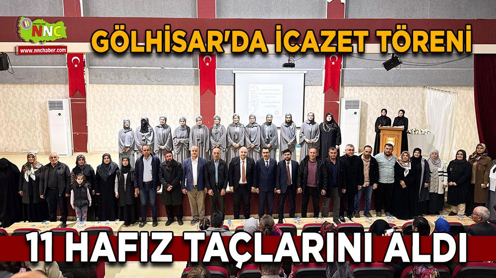 Burdur Gölhisar'da icazet töreni 11 hafız taçlarını aldı