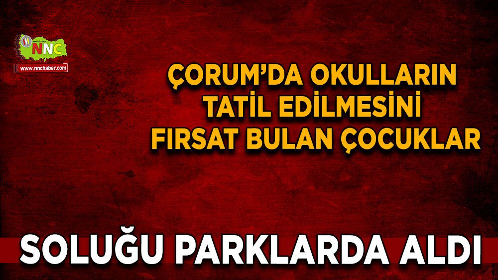  Çorum'da okulların tatil edilmesini fırsat bulan çocuklar soluğu parklarda aldı