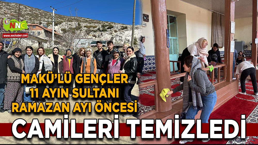 MAKÜ’lü gençler 11 ayın sultanı Ramazan ayı öncesi camileri temizledi