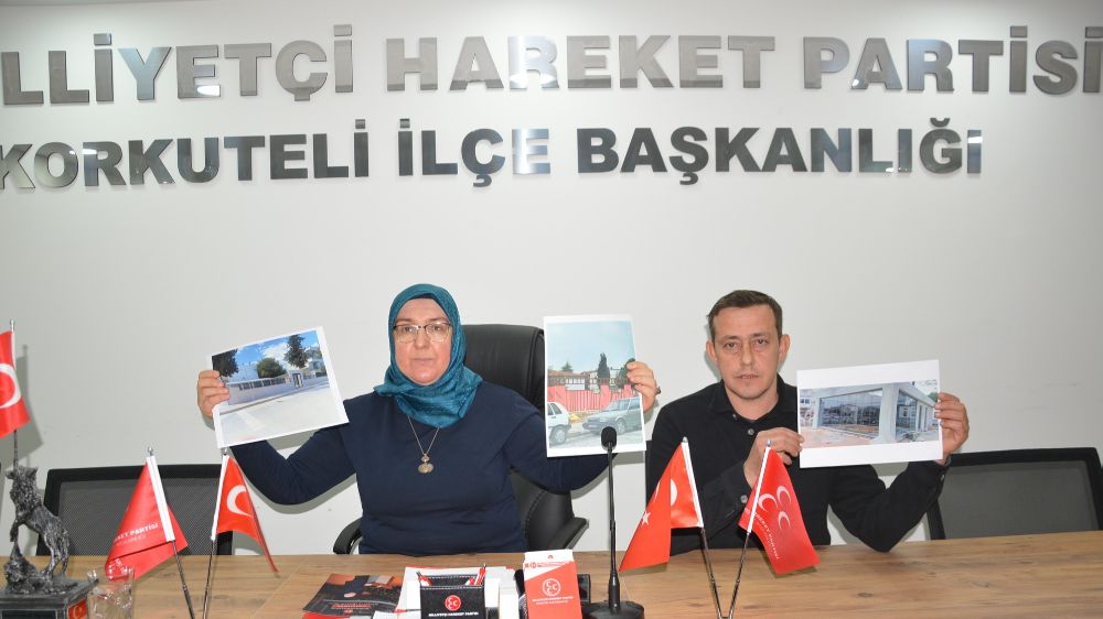 MHP Korkuteli İlçe Başkanı Medine Yapılmışev Korkuteli Belediyesinin Kaçak inşaatlar  yaptığını  iddia etti 