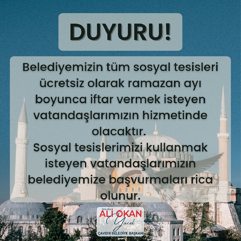 Başkan Yücel duyurdu Sosyal tesisler ücretsiz kullanımda