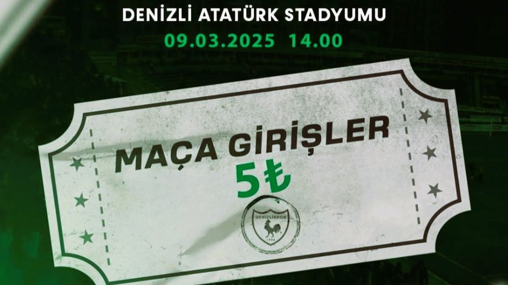 Bilet fiyatını 5 TL yapan Denizlispor’dan taraftara çağrı