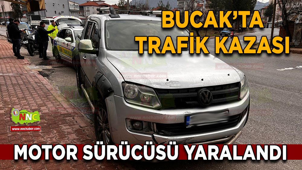 Bucak'ta iftara dakikalar kala kaza! Motor sürücüsü yaralandı