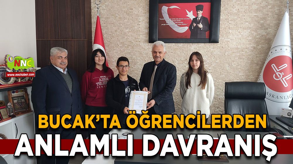 Bucak’ta lise öğrencilerinden örnek davranış