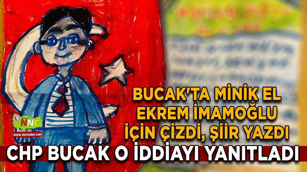 Bucak'ta minik el Ekrem İmamoğlu için çizdi, şiir yazdı