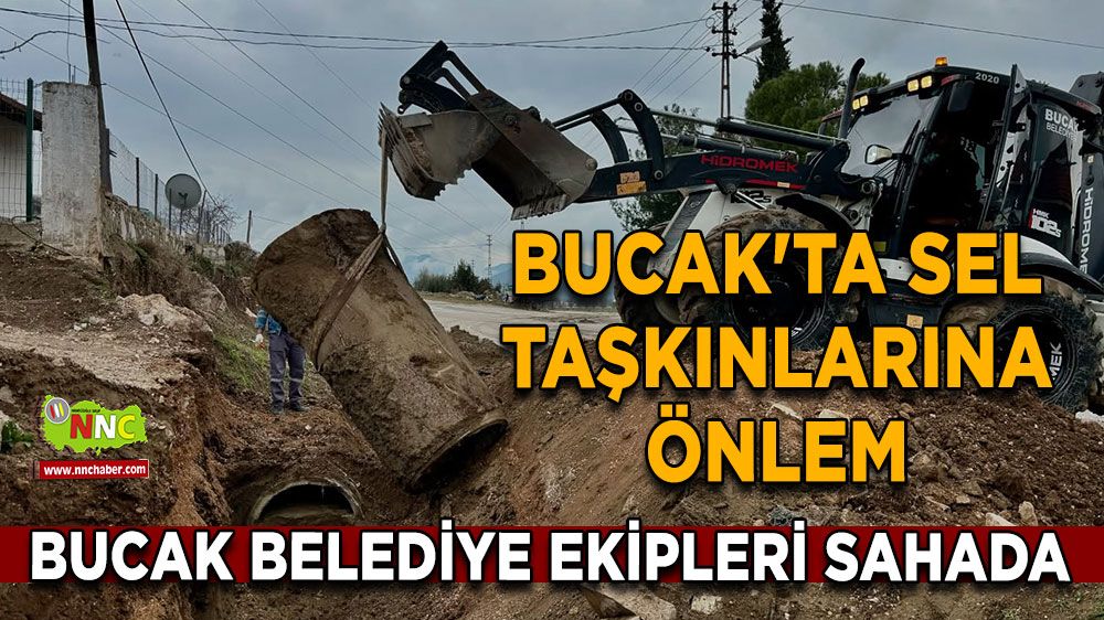 Bucak'ta sel taşkınlarına önlem Bucak Belediye ekipleri sahada