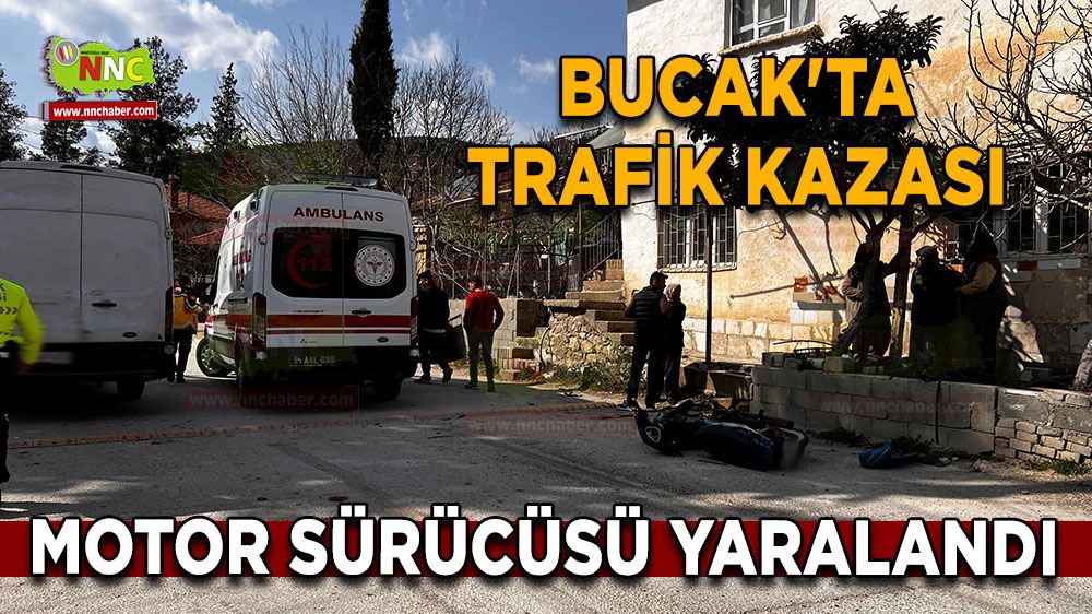 Bucak'ta trafik kazası Motor sürücüsü yaralandı | Burdur Bucak kaza haberi