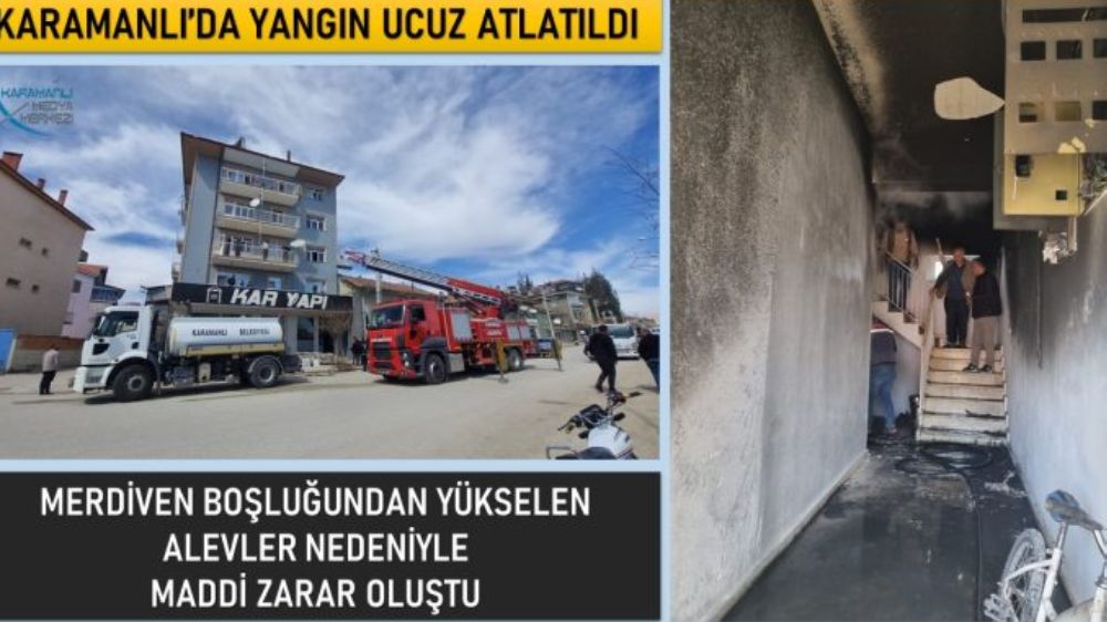 Karamanlı'da çıkan yangın korkuttu 