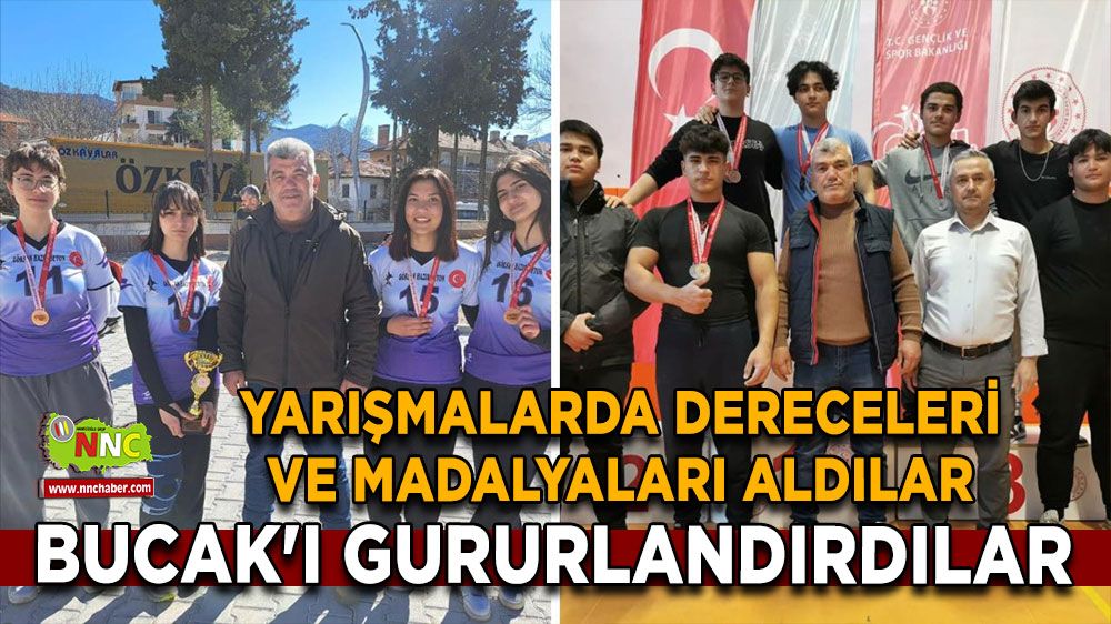 Yarışmalarda dereceleri ve madalyaları aldılar Bucak'ı gururlandırdılar