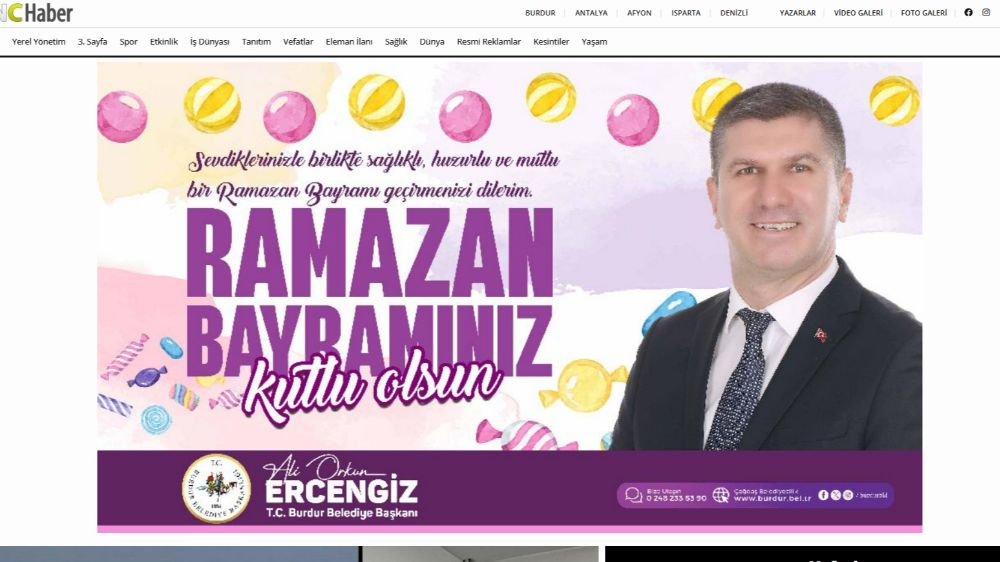 Burdur Belediyesi Ramazan Bayramı Banner