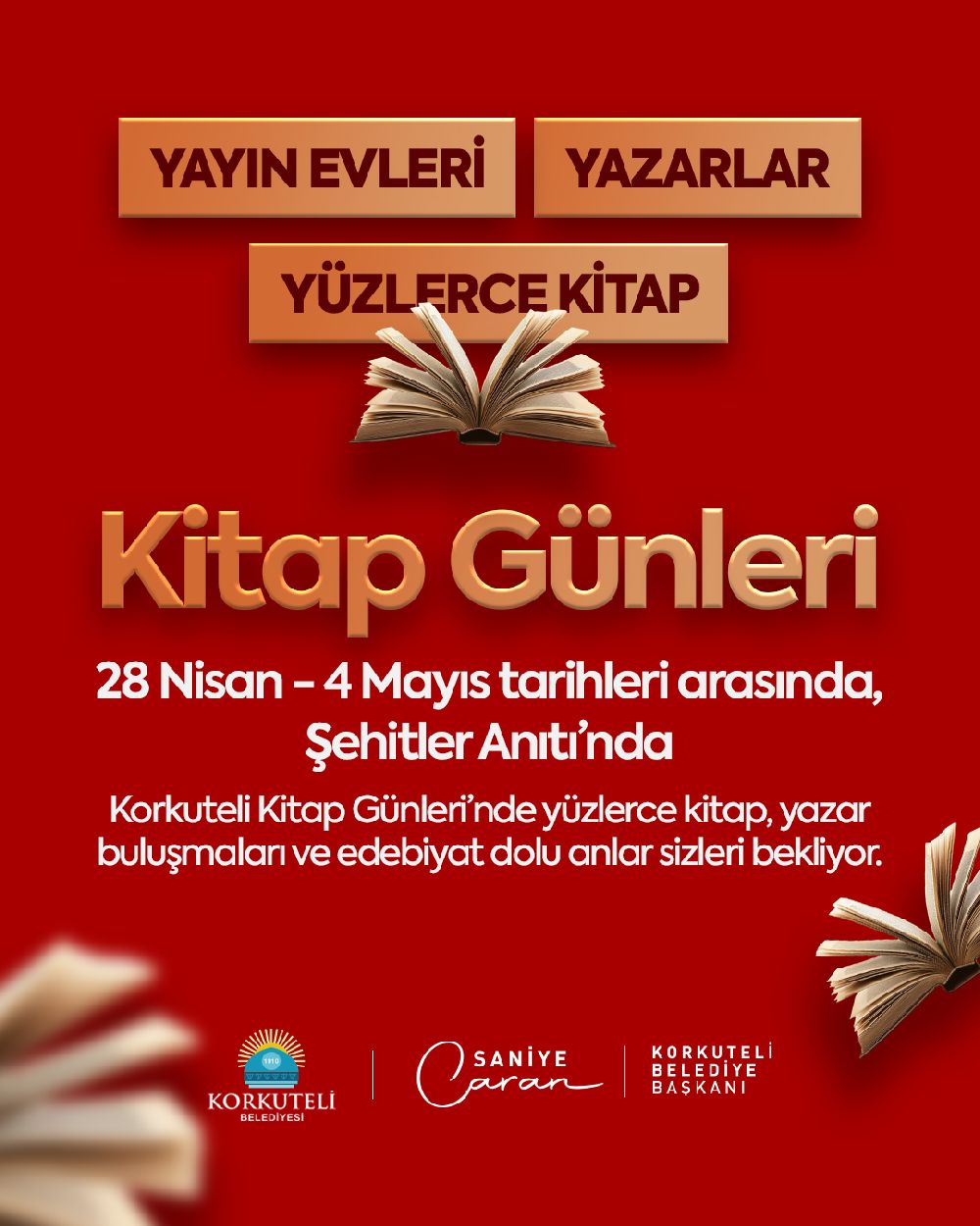 Korkuteli'nde kitap günleri heyecanı Yazarlarla buluşma başlıyor