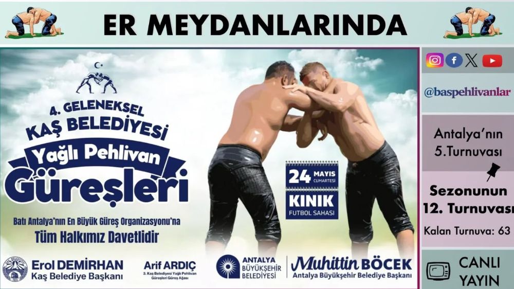 4 Antalya  Kaş Yağlı pehlivan Güreşleri Başlıyor Canlı yayın hangi kanalda Başpehlivan kim olur 