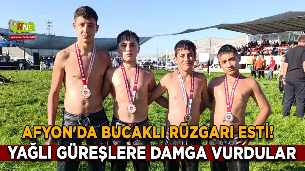 Afyon'da Bucaklı rüzgarı esti! Yağlı güreşlere damga vurdular