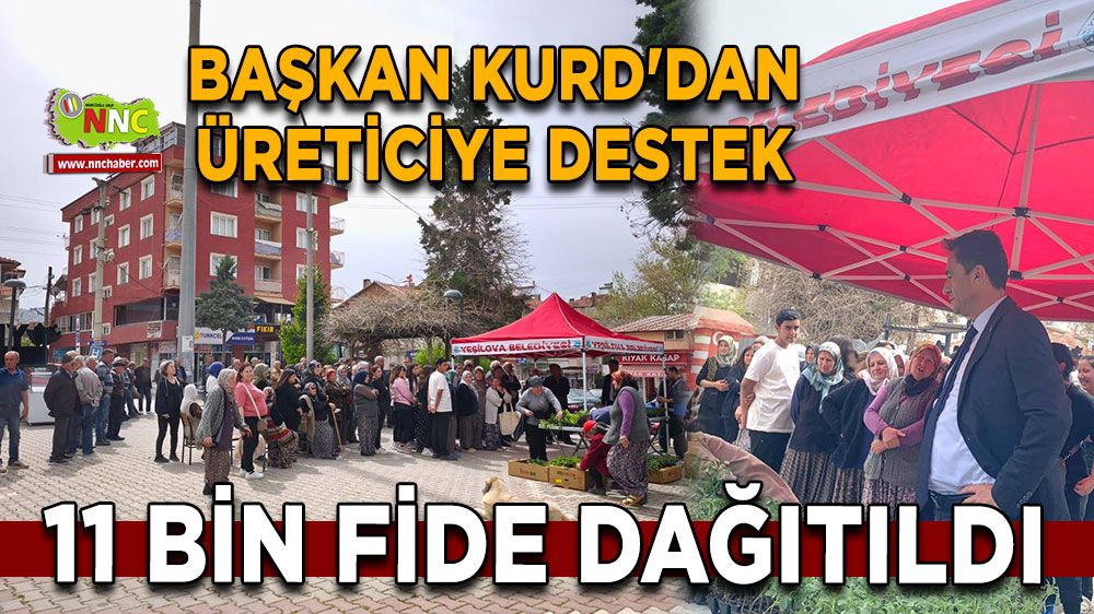 Başkan Okan Kurd'dan üreticiye destek 11 bin fide dağıtıldı
