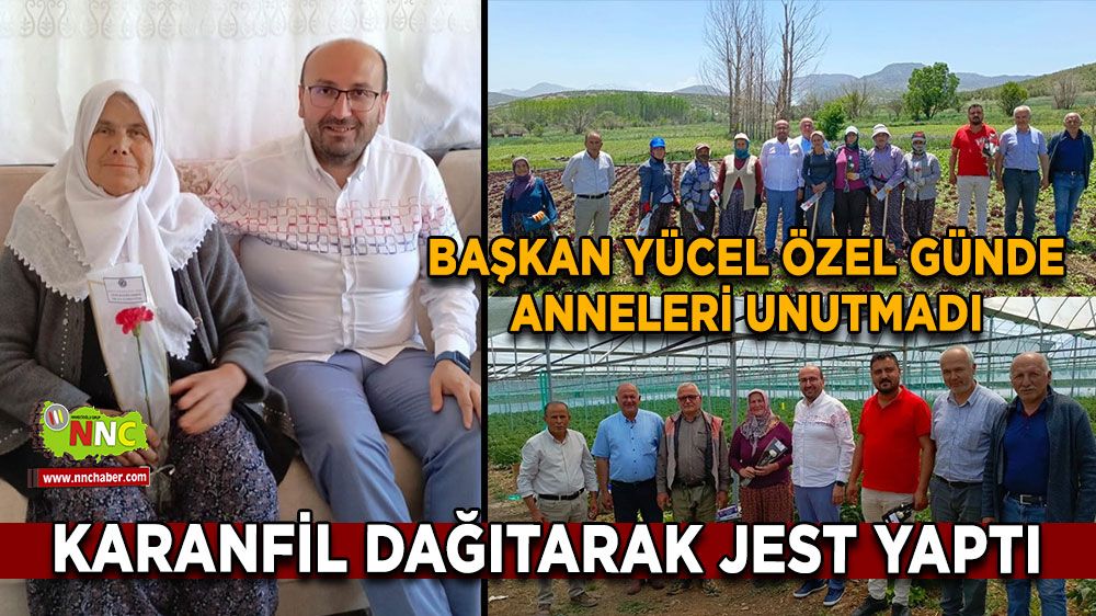 Başkan Yücel özel günde anneleri unutmadı Karanfil dağıtarak jest yaptı
