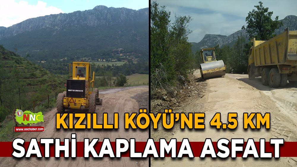 Bucak Kızıllı Köyü’ne 4.5 km sathi kaplama asfalt