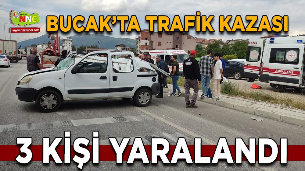 Bucak'ta korkutan kaza! Kaldırıma çarptı, takla atıp kamyonete çarptı