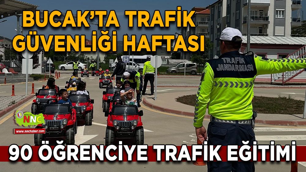 Bucak’ta trafik güvenliği haftası 90 öğrenciye trafik eğitimi