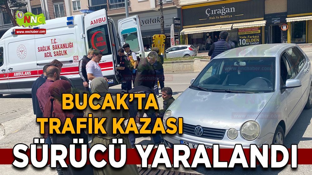 Bucak'ta trafik kazası Lukoil önünde 1 kişi yaralandı