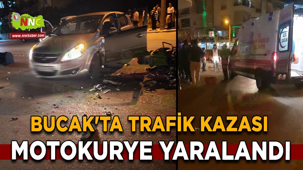 Bucak'ta trafik kazası Motokurye yaralandı