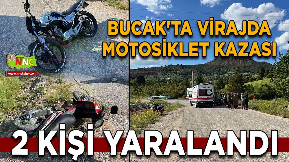 Bucak'ta virajda motosiklet kazası 2 kişi yaralandı