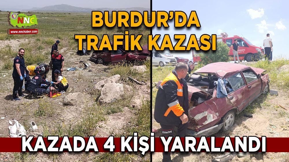 Burdur'da kazada 4 kişi yaralandı