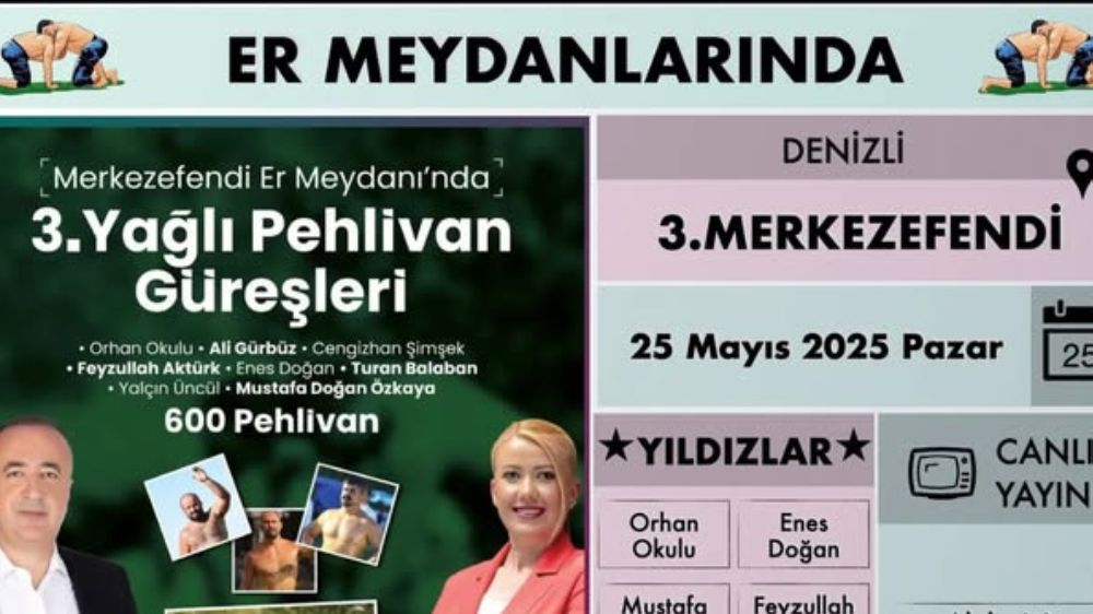 Denizli  3. Merkezefendi Yağlı Güreşleri Başladı! Başpehlivan kim olacak ? canlı yayın var mı 
