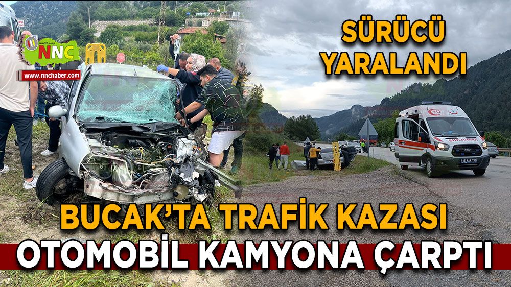 Isparta Antalya karayolunda otomobil kamyona çarptı