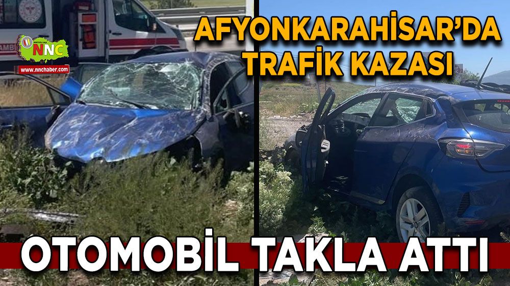 Takla atan otomobilde 2 kişi yaralandı