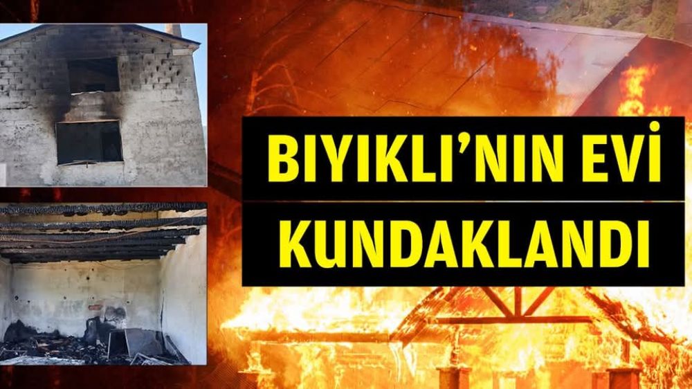 Trabzon ili Akçaabat ilçesinde Gazeteci Bıyıklı'nın evi kundaklandı