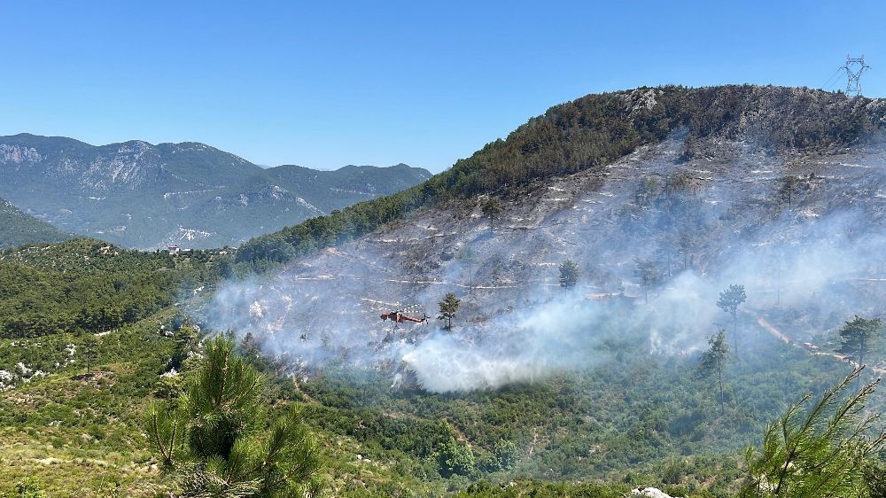 Alanya'da çıkan orman yangını kısmen kontrol altına alındı