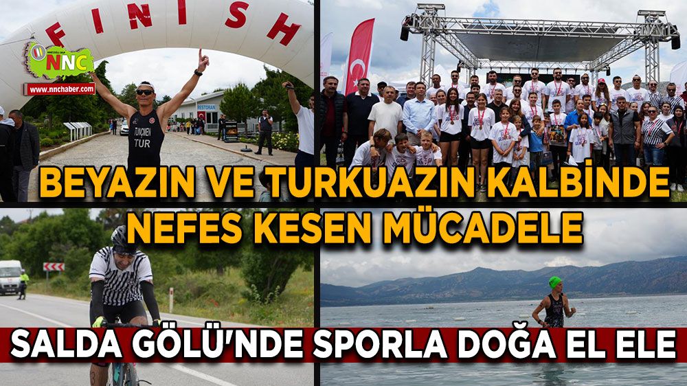 Beyazın ve turkuazın kalbinde nefes kesen mücadele; Salda Gölü'nde sporla doğa el ele