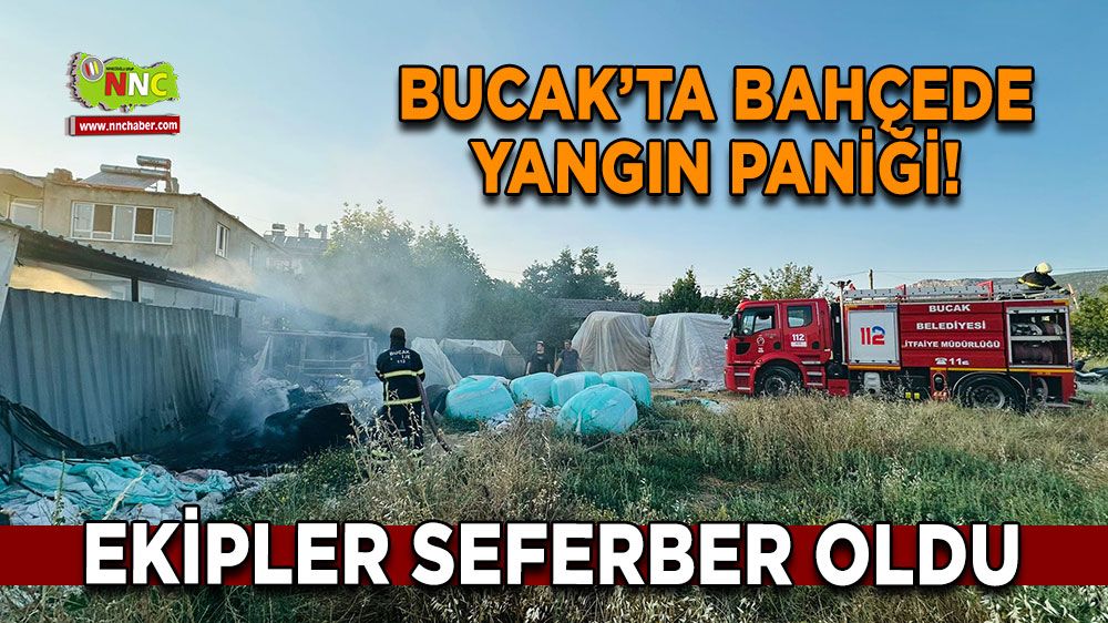 Bucak’ta bahçede yangın paniği! Ekipler seferber oldu