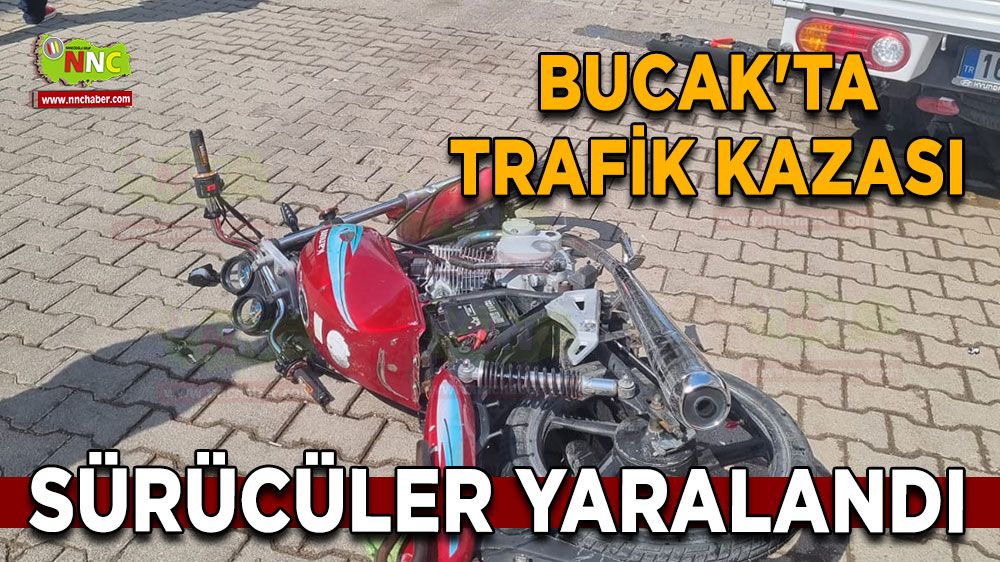 Bucak'ta bisikletle motosiklet çarpıştı Sürücüler yaralandı